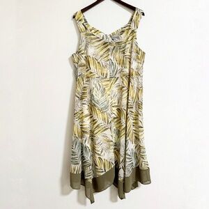 Catherine’s Palm Print Handkerchief Hem Dress